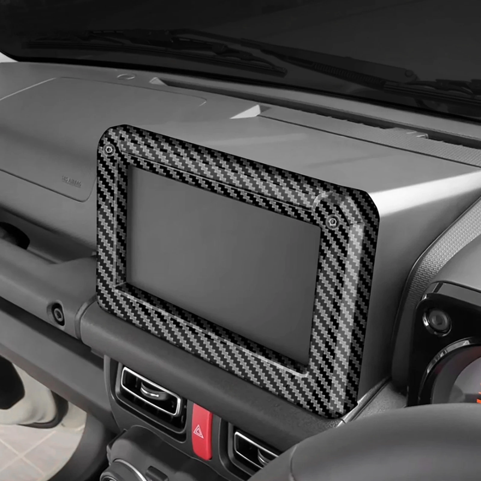 

For Suzuki Jimny 2019 2020 2021 2022 2023 2024 2025 Car GPS Navigation Screen Frame Protector Center Panel Interior ABS Carbon
