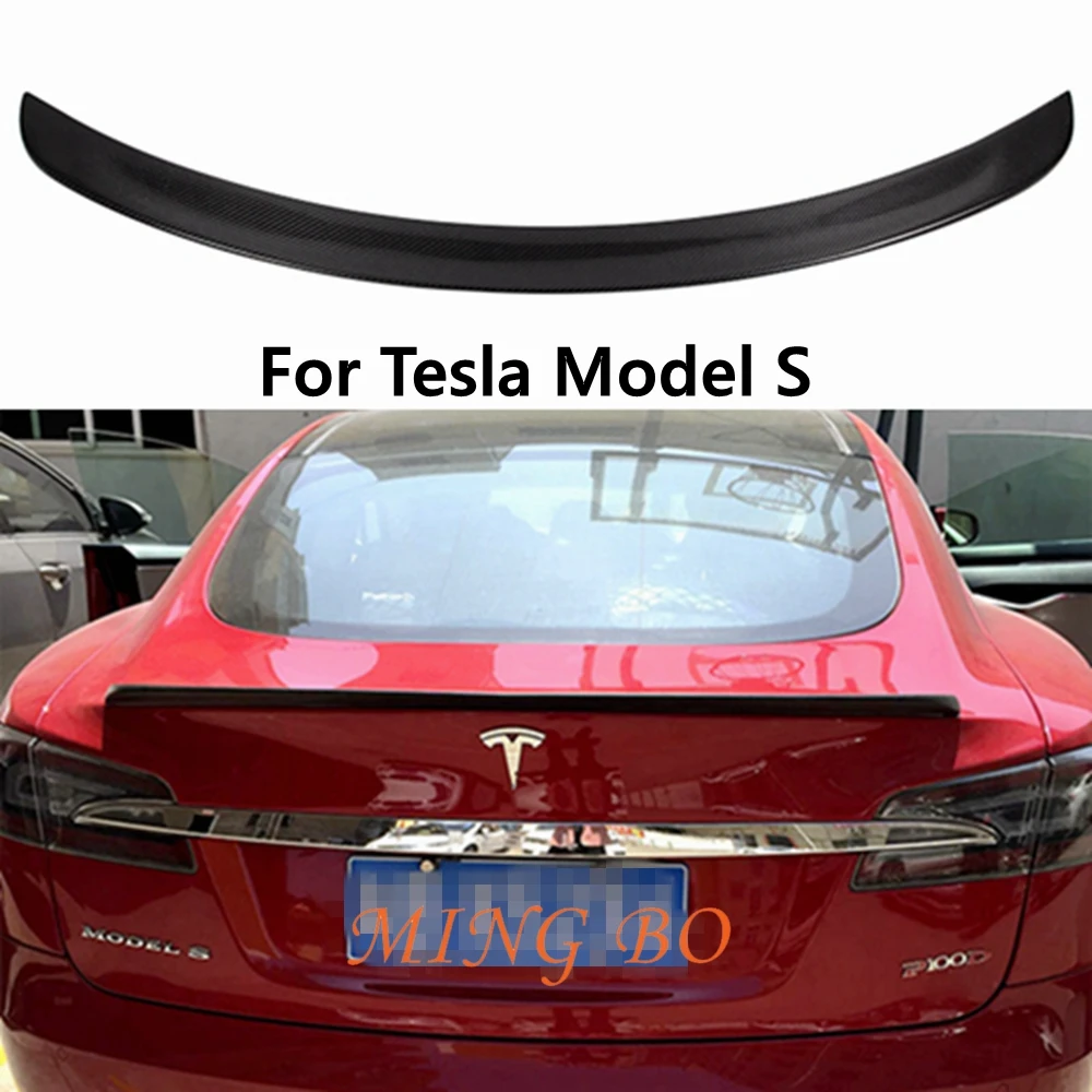 

For Tesla Model S Carbon fiber Rear Spoiler Trunk wing 2014-2022 FRP Matt carbon