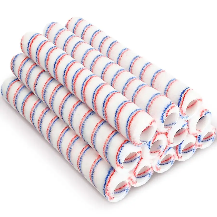 

12 шт. 18-дюймовых валиков для краски с ворсом 3/8 дюйма, сменные микрофибровые чехлы для валиков без торцевых заглушек, большие рукава, 18-дюймовый набор для покраски стен