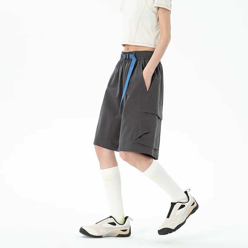Unisex Outdoor Waterproof Shorts   Inseam Elastic Waist with Adjustable Drawstring  Lightweight Quick-Dry Utility Pockets