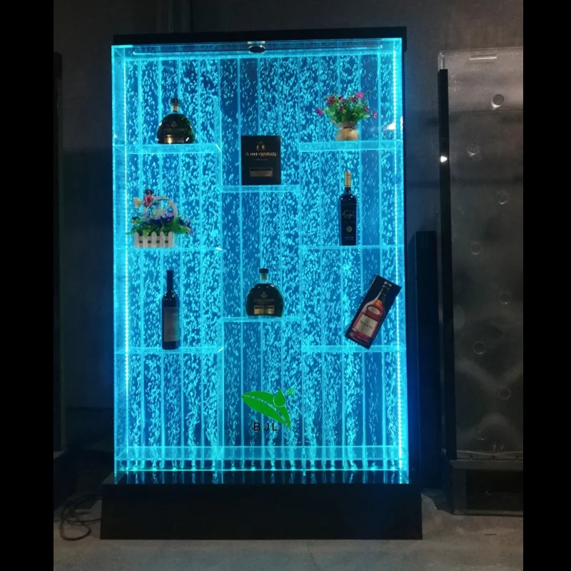 Personnalisé Meuble de bar à LED, panneau à bulles d'eau, radiateur mural en acrylique, armoire à vin