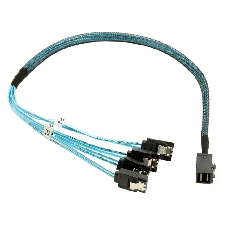 12Gb/S MINI SAS line SFF-8643 to 4 SATA one with four array card data cable
