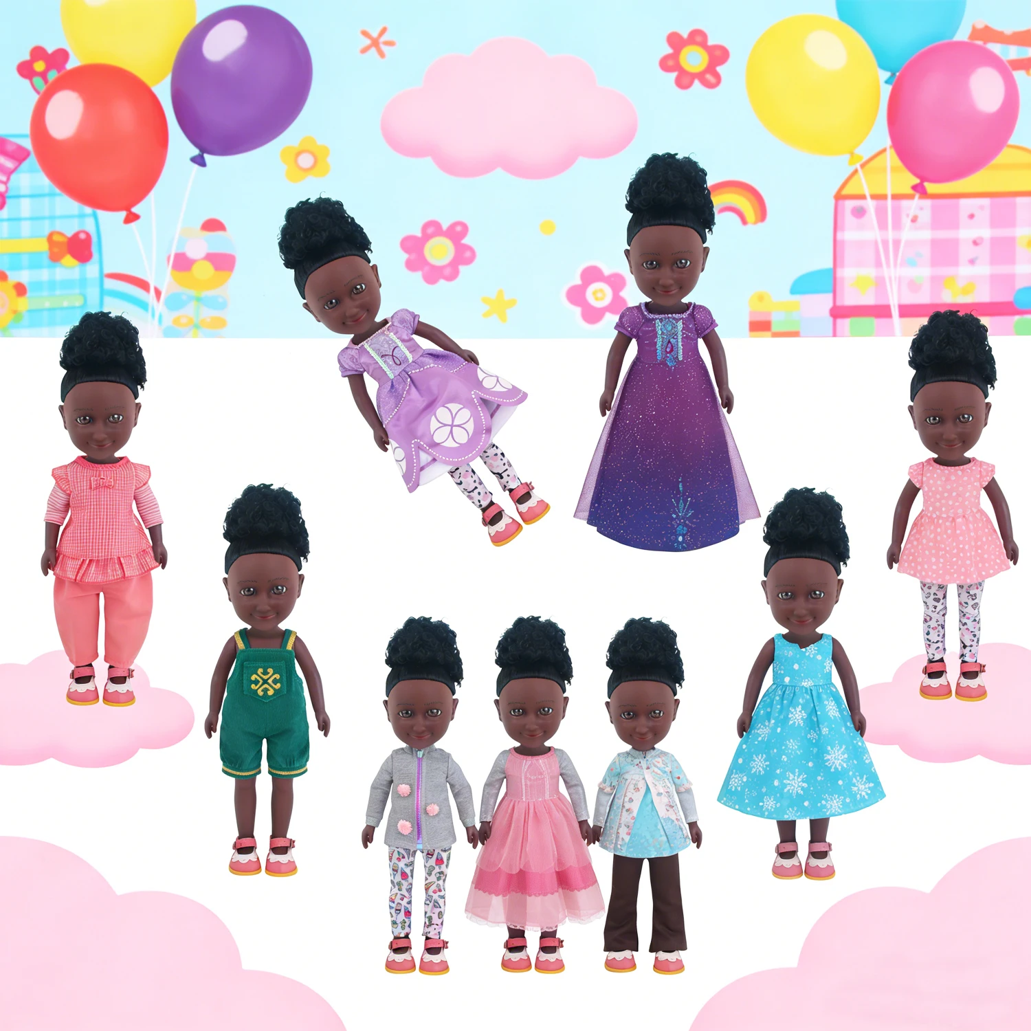 

Милые 35-сантиметровые черные американские куклы – веселые куклы для переодевания и готовые к подарку, для самых маленьких, с модными нарядами для девочек, новый друг для малышек