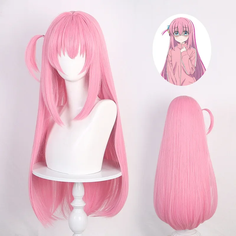 High Quality Anime Wig Dreamy Pink with Classic Princess-Cut Style Extra-Long Straight Hair Delicate Bangs and Playful Cowlick