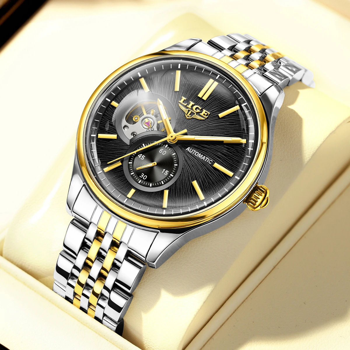 

LIGE брендовые роскошные часы с турбийоном, мужские модные деловые механические наручные часы, водонепроницаемые спортивные автоматические часы для мужчин