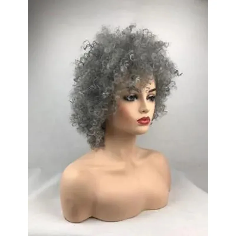 Fashion Wigs Women& # x27;s Short Gray Curly Hair Wigs