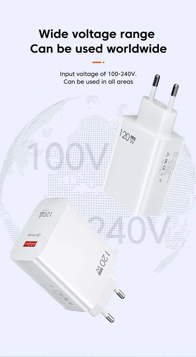 Olaf 120W USB Charger Fast Charging Power Adapter QC 5.0 Fast Charge For iPhone 13 Pro 11 12 Xiaomi Samsung 6A USB Type C Cable