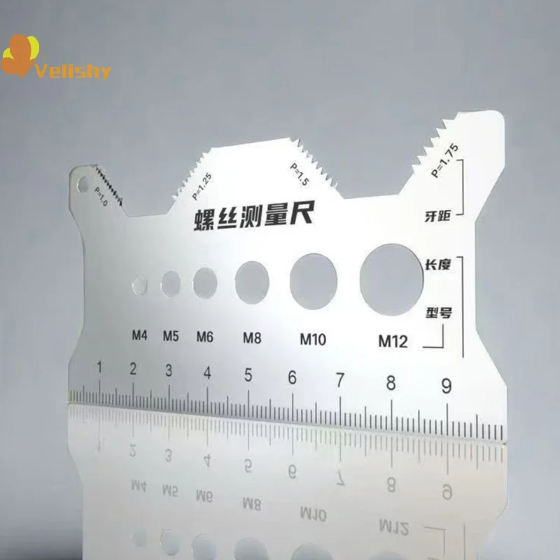 2/5/10pcs Stainless Steel Bolt Gauge Thread Checker Flat Double-Sided Screw Measuring Device For Pattern Jewelry Watch