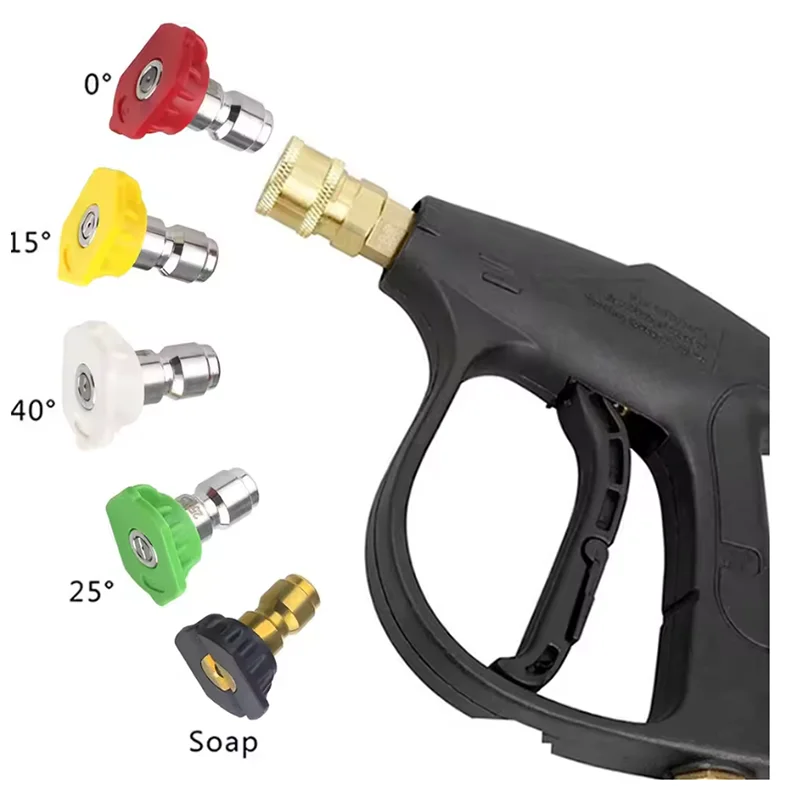 5PCS 1/4 Quick High Pressure Washer Spray Nozzle 0 15 25 40 Degree Stainless Jet Lance Nozzle for Wash Cars Garden Cleaning - Image 3