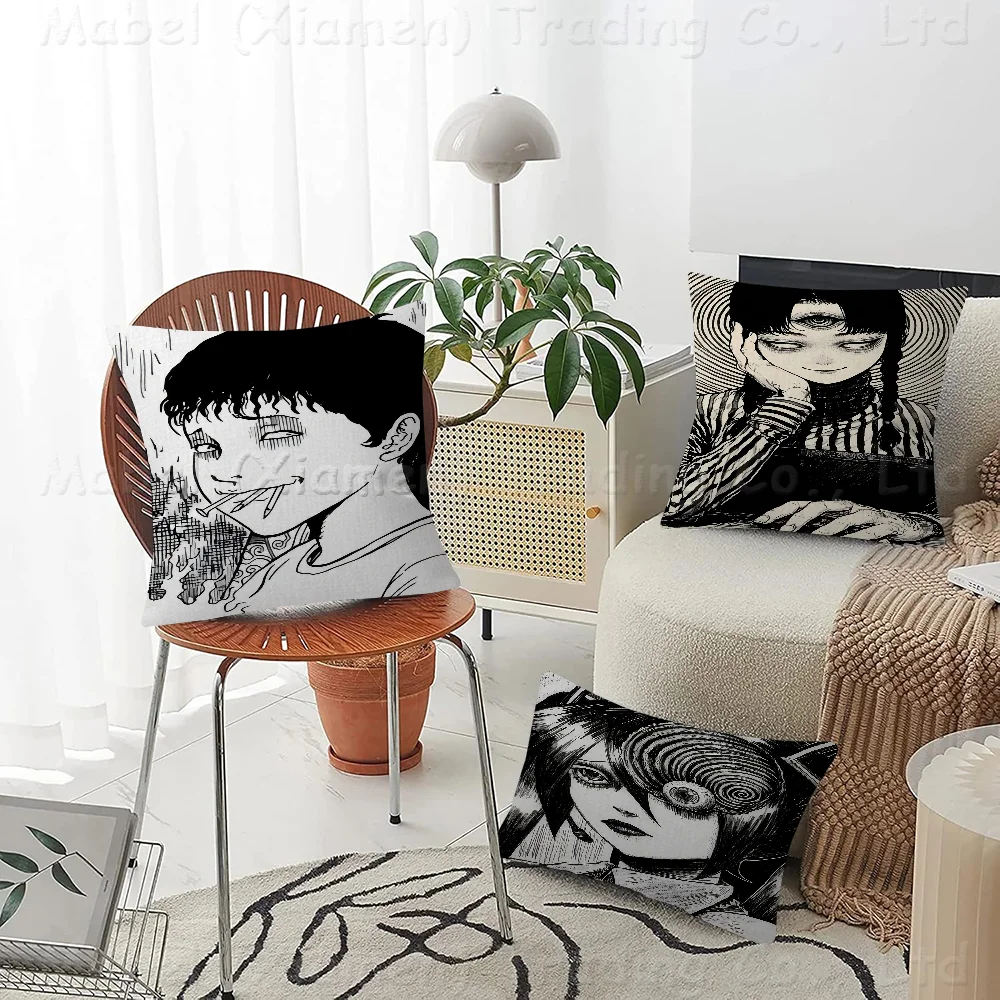 Junji Ito Anime Cushion Cover Pillow Cover Decor Pillowcase Printed Cushion Case For Couch