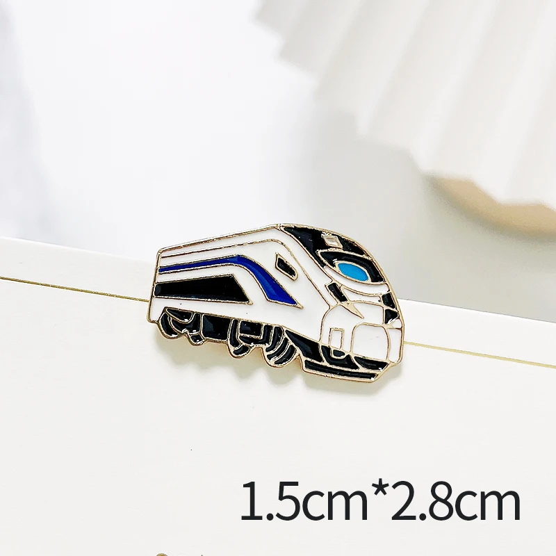 Train Brooch Pin for Women Men Enamel Zinc Alloy High-speed Railway Lapel Pins Bullet Train Badge  Jewelry Gifts