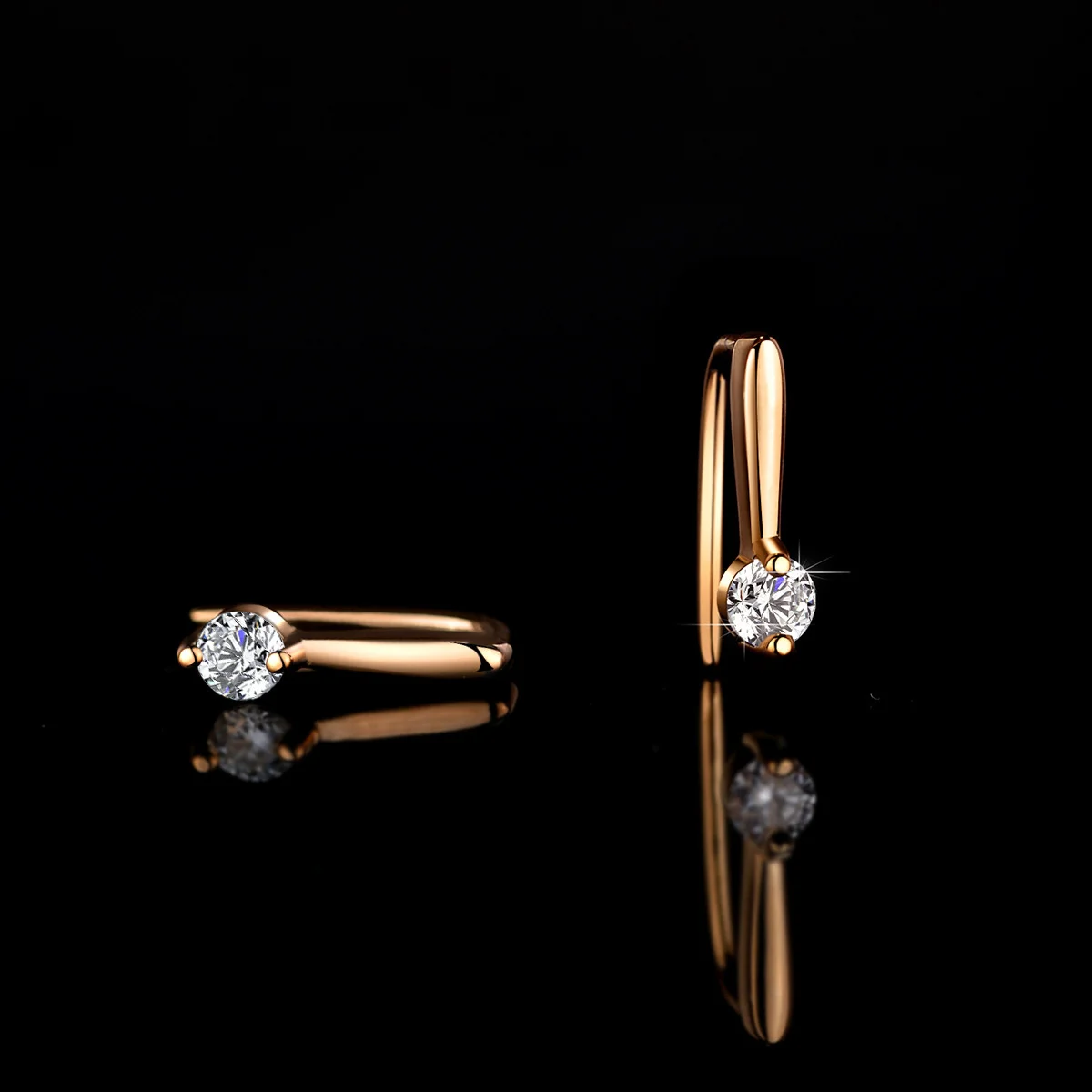Moissanite Earrings Lab Diamond 925 Sterling Silver with White Champagne Gold Plated Studs Hoop Earring Wedding Jewelry