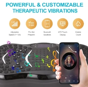 Mini-human Vibration Machine Flat Vibration Platform and Body Shaping Vibration Massager with Bluetooth Function.