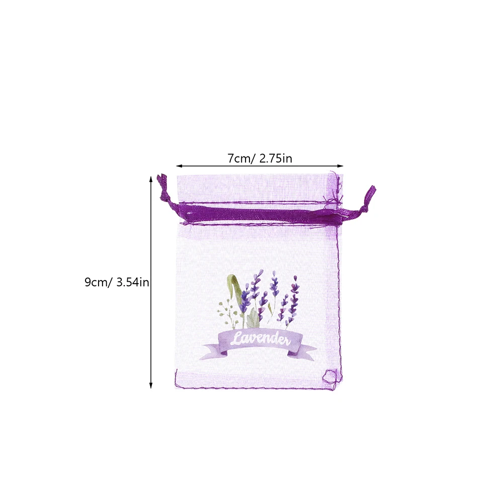 50 قطعة أكياس رائحة الخزامى فارغة زهرة الشاش التوابل خزانة تخزين الرباط الأورجانزا مجوهرات الحقائب تخزين الزهور المجففة