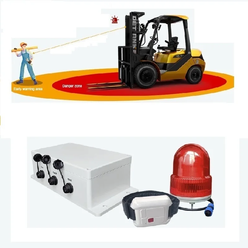 AlwayCare Forklift Collision Avoidance Sensor Safety Pedestrian Human Detection Alert Ua350 Uwb Proximity Warning System