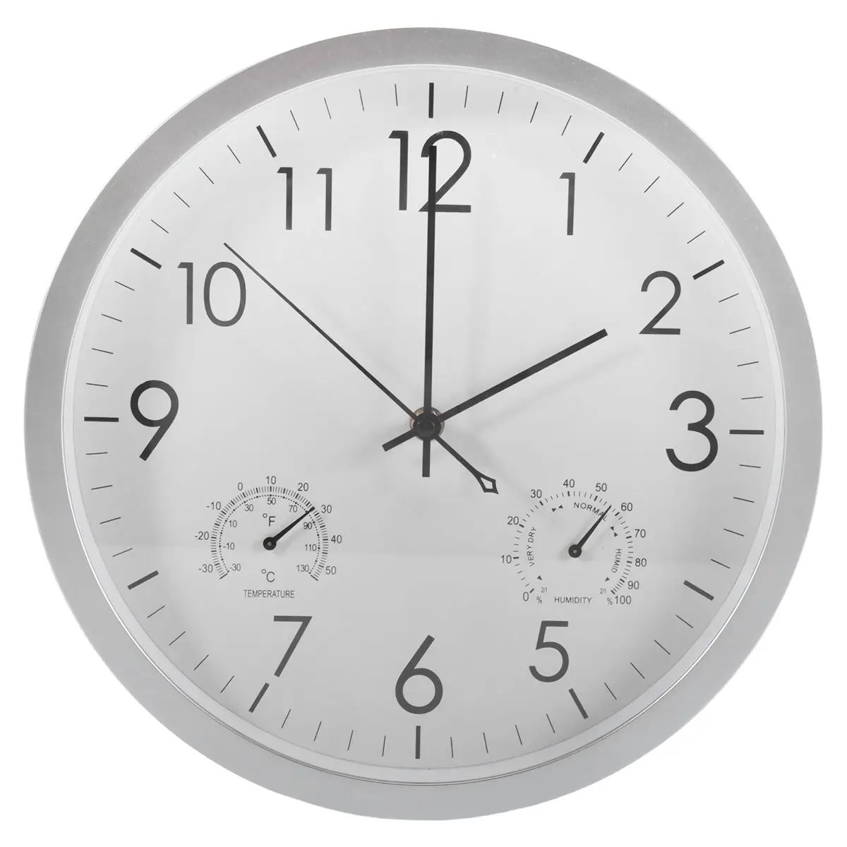 #72H (White)Decorative Clock with Thermometer and Hygrometer Large Wall Clock,Home & Kitchen