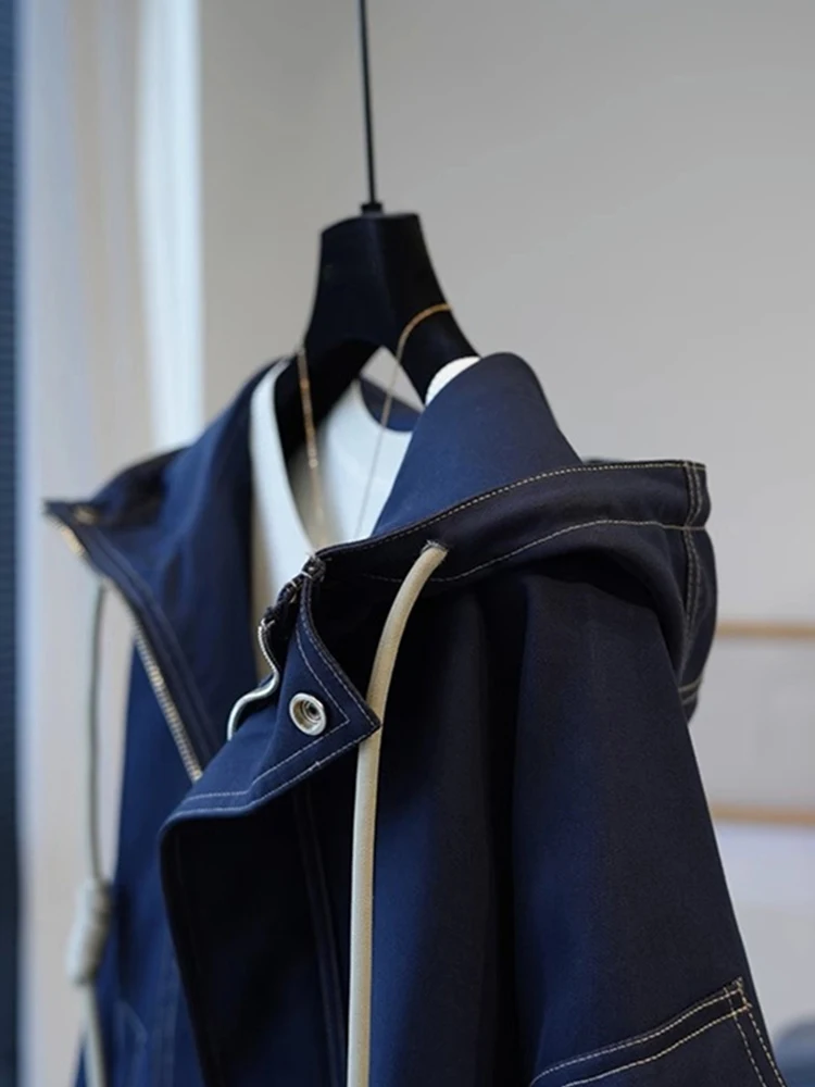 فضفاض كسول Sle هوديي Jaet الخريف الشتاء وصول جديد Ele الراقية ort Sve طويل Sve قمة المرأة Faion