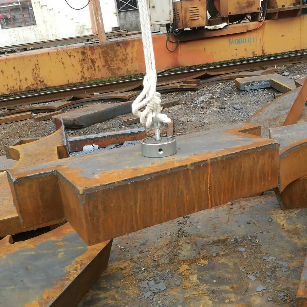 수직 양면 강한 자석 감지 금속 낚시 감지, 야외 수중 모험 내구성 로프, D60mm, 160kg