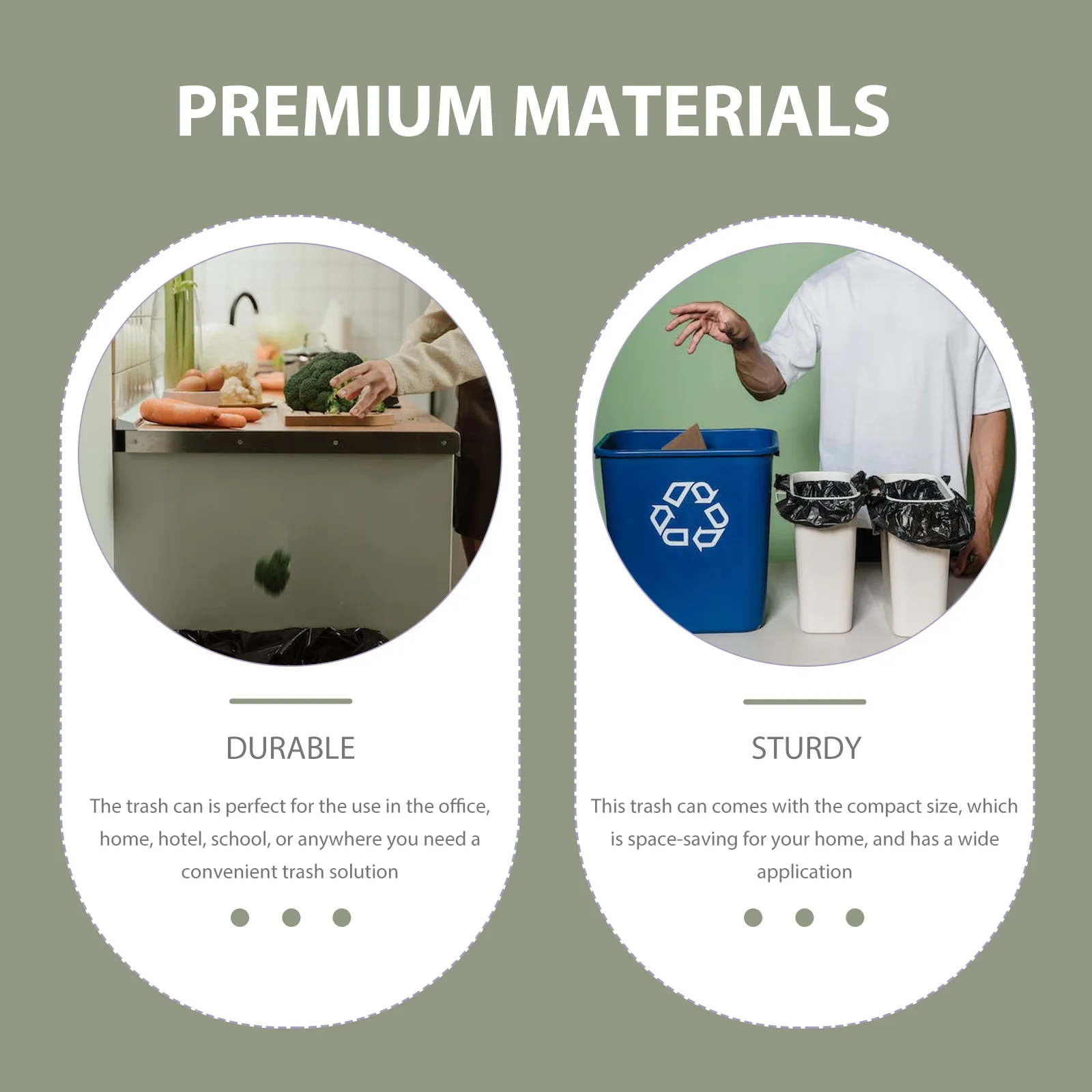

Transparent Trash Can Compact Plastic Garbage Bin For Home Bathroom Kitchen Office Space-Saving Waste Container Large Opening