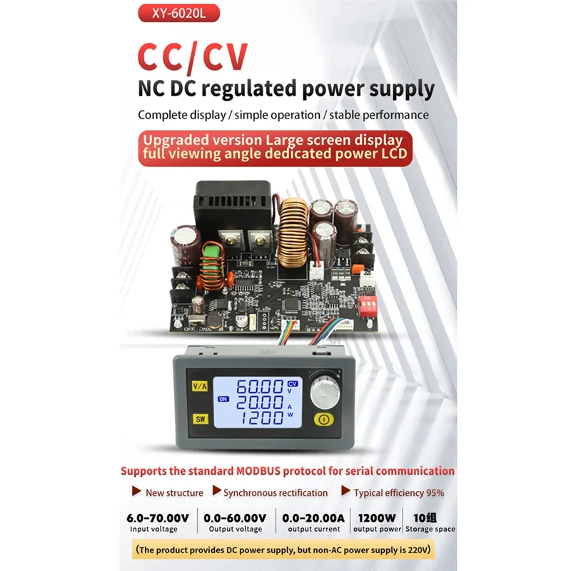 

Durable-XY6020L CNC Adjustable Direct Current Stabilized Voltage Power Supply Constant Voltage And Current Step-Down Module,XY60