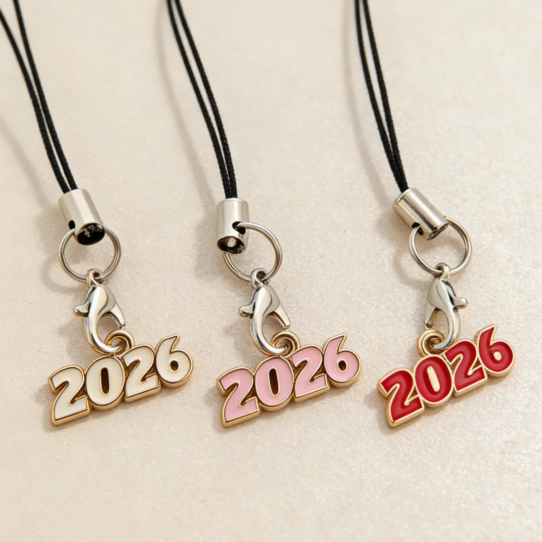 حبل عام 2026، حلية هاتف متعددة الألوان على الطراز القديم، حبل محمول مضاد للخسارة، متعدد الألوان (أحمر/أسود/أبيض/وردي) ديكور عملي مضاد للخسارة، مناسب لأجهزة مختلفة، منتج ديكور تذكاري للعام الجديد #3