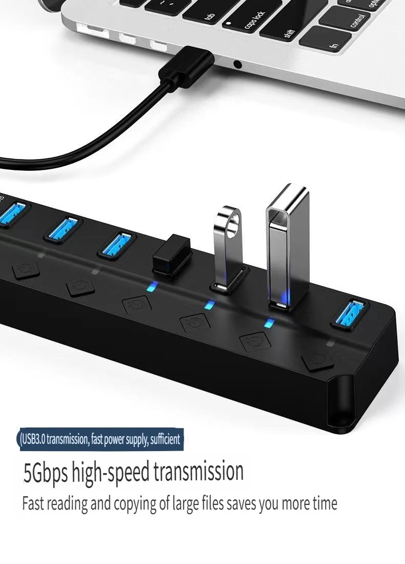 محور USB3.0، محطة إرساء usbhub، كمبيوتر محمول مكتبي مدمج، مقسم متعدد الواجهات بسبعة منافذ #2