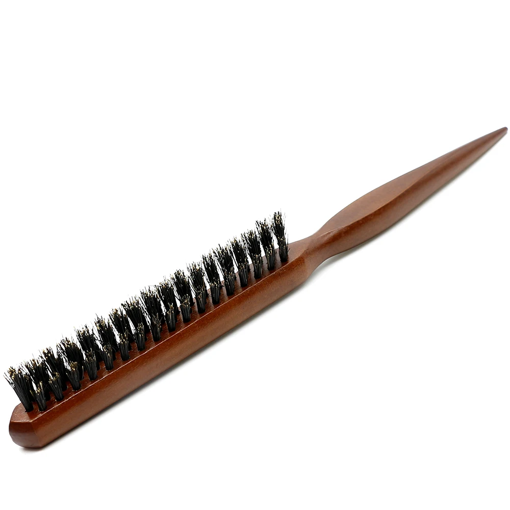 3-teiliges Friseur-Bürsten-Set: Holz-Toupetkamm, Bürste mit Borsten zum Entwirren, Mini-Twist-Rundbürste für Lockenstyling – Detail 15
