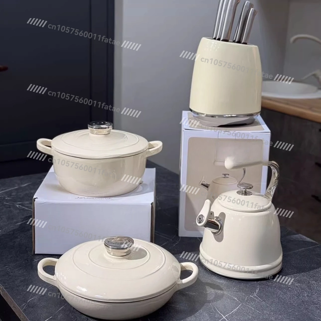 Image 5: Bouilloire rétro en acier inoxydable 304, grande capacité, compatible avec les plaques à induction, bouilloire d'extérieur