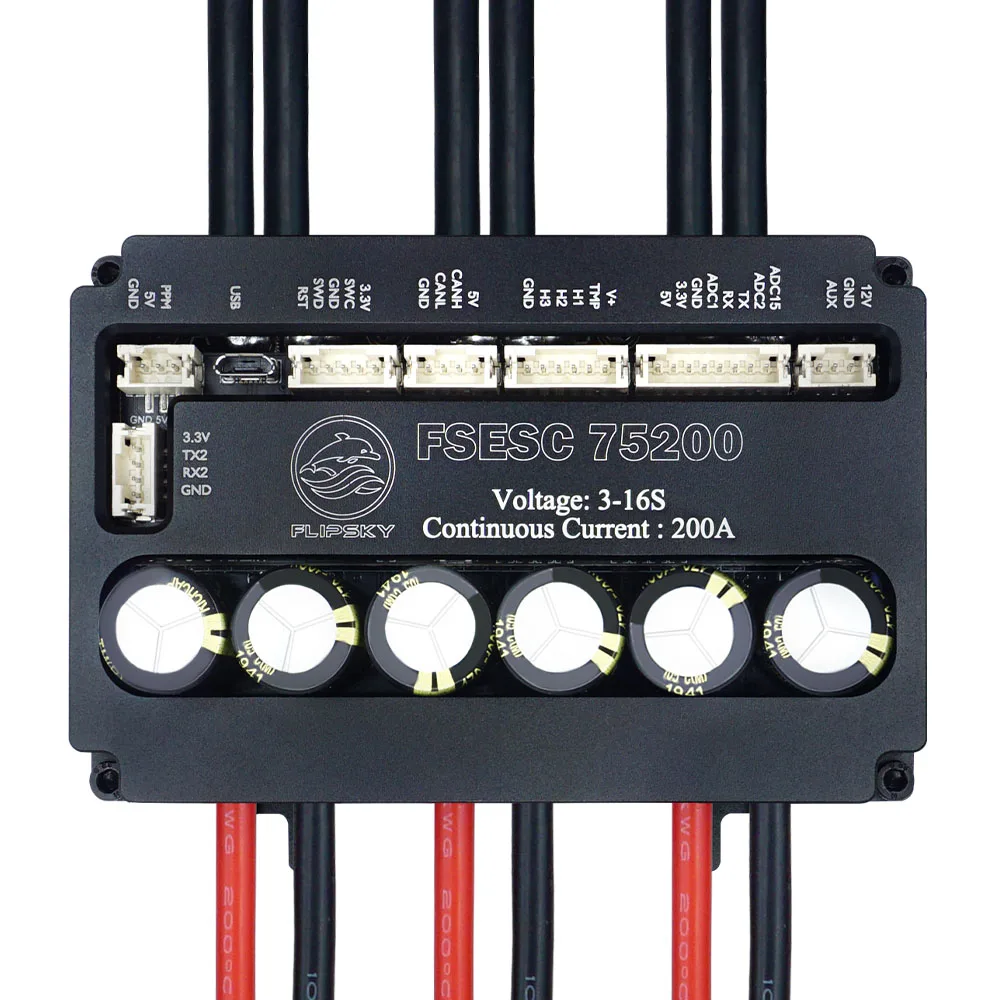 

Flipsky FSESC 75200 75V High Current 200A ESC Base On Vesc With Aluminum Case Water Cooling Enclosure For E-Foil Fighting Robot