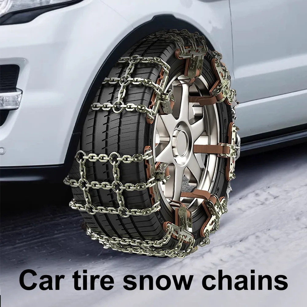 Car Tire Snow Chain Universal Steel Winter Car Wheels Tyre Tire Snow Belt Winter Anti-skid SUV Wheel Chain Mud Road Safety