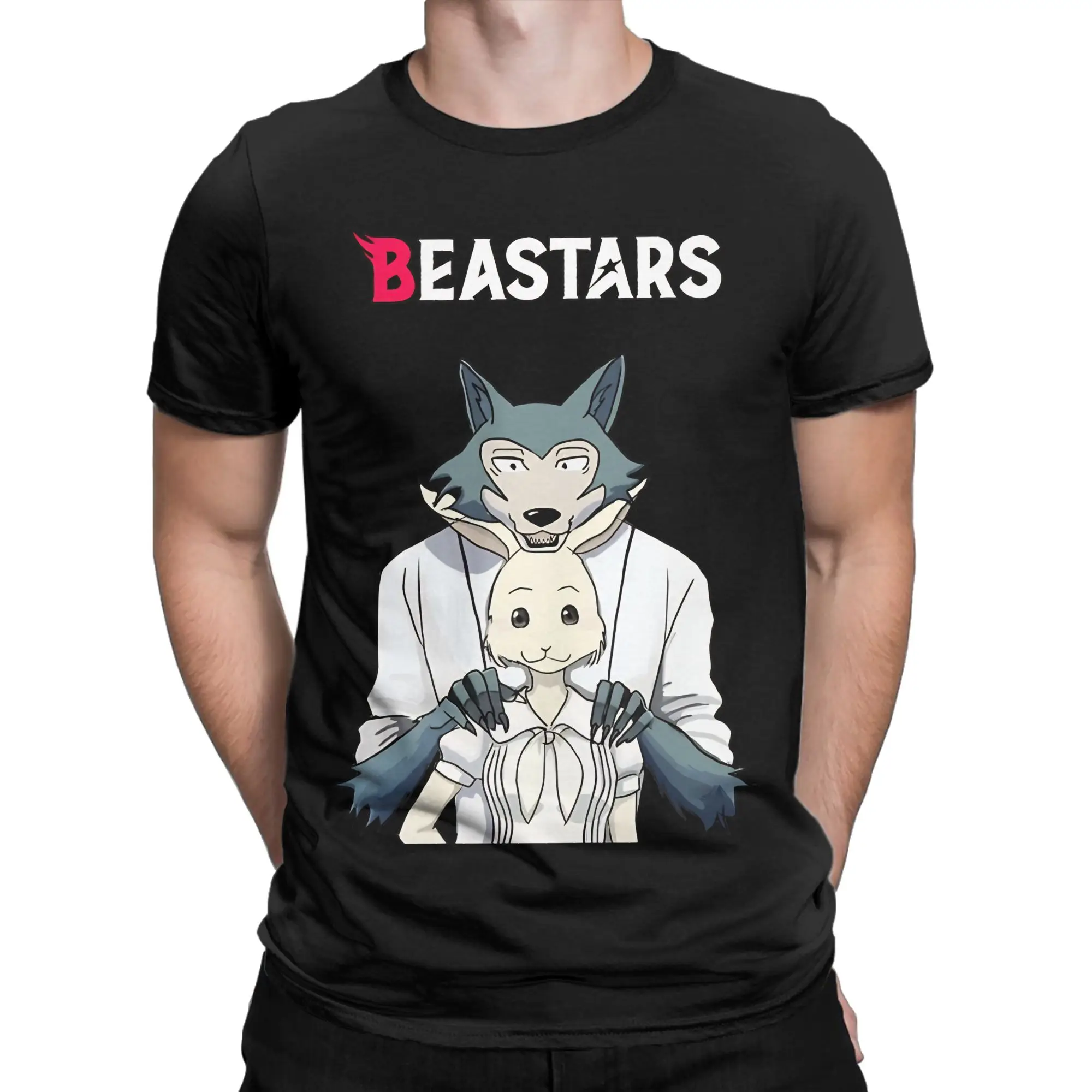 Beastars Legosi and Haru   Classic Shirt Novelty 100% Cotton T-Shirt BEASTARS Final Season Part Tops Tees For Men