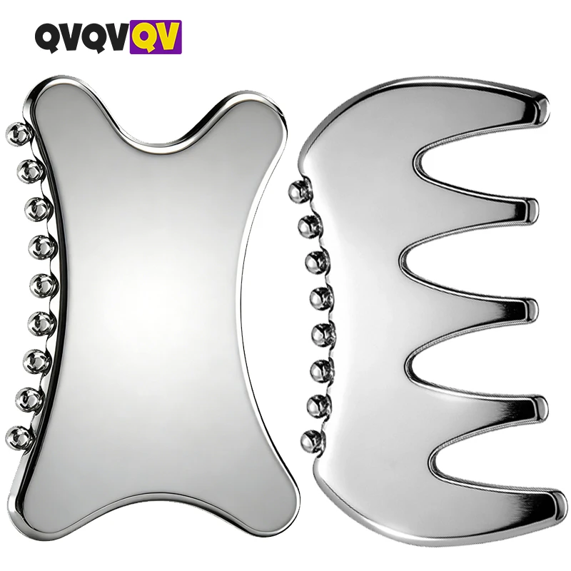 1 Stück Edelstahl Gua Sha Werkzeug, Gua Sha Gesichtspflege-Tool, Langlebiges GuaSha-Gerät für Kieferlinienskulptur, Gesichtsmassagegerät, Hautpflege-Geschenk