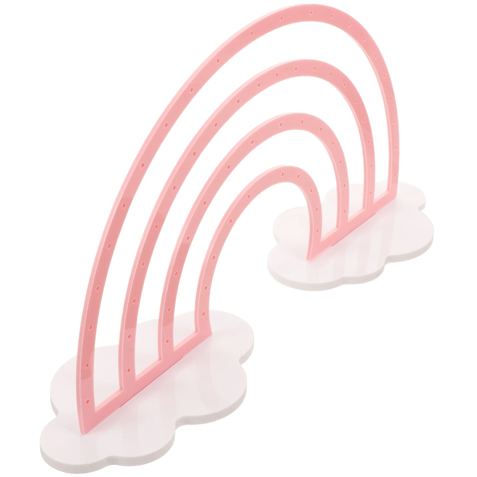 

Acrylic Earring Holder Rainbow Jewelry Organizer Girls Storage Rack Pink White Large Capacity Ear Ring Display Stand
