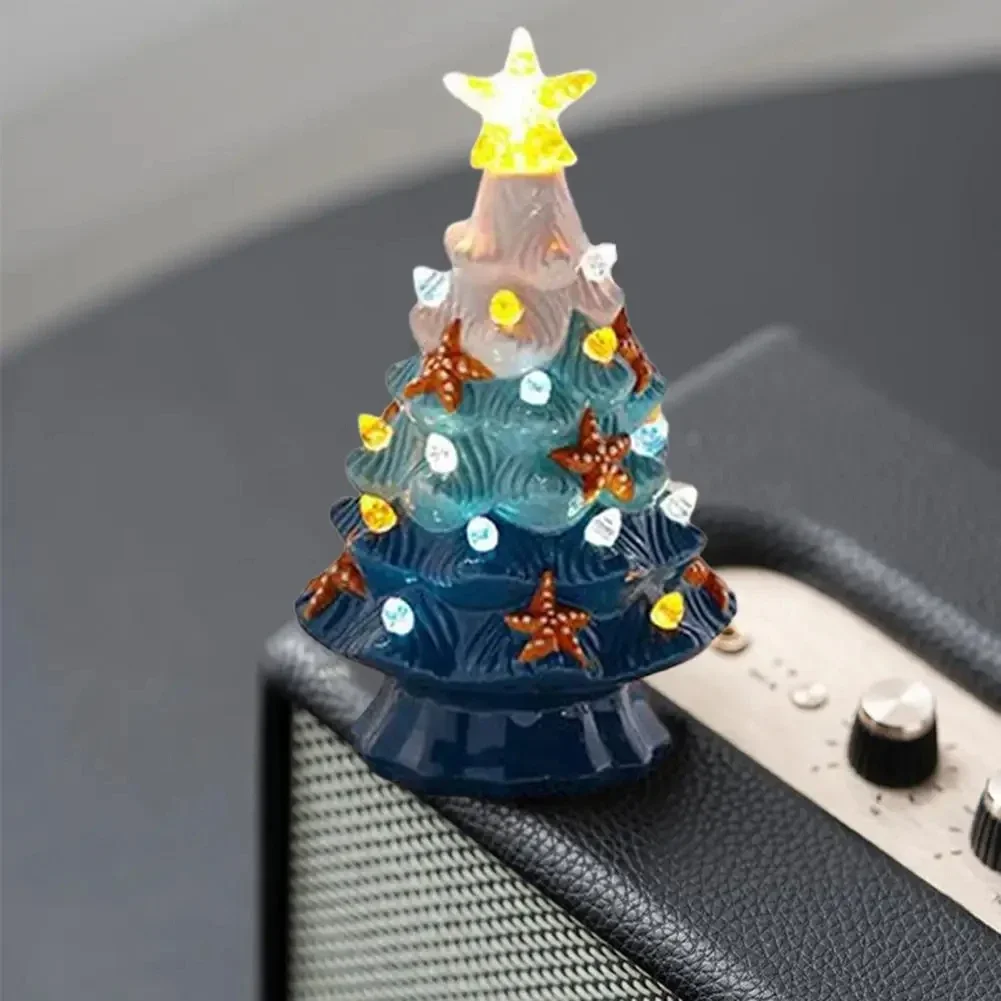 Ceramic Christmas Tree LED Tree Lamp Lights Desktop Illuminated Multi Colour Starfish Christmas Tree Lights