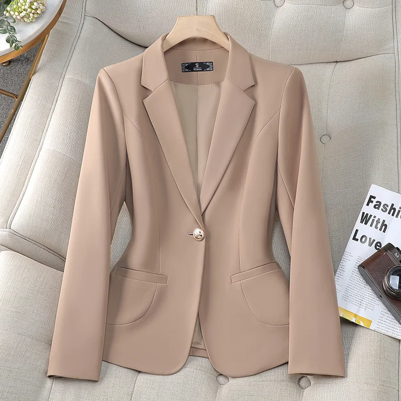 ZJYT Autumn Fashion New Women Coat Jacket 2024 Elegant Chic Single Breasted Blazers Feminino Outerwear Plus Size Veste Femme