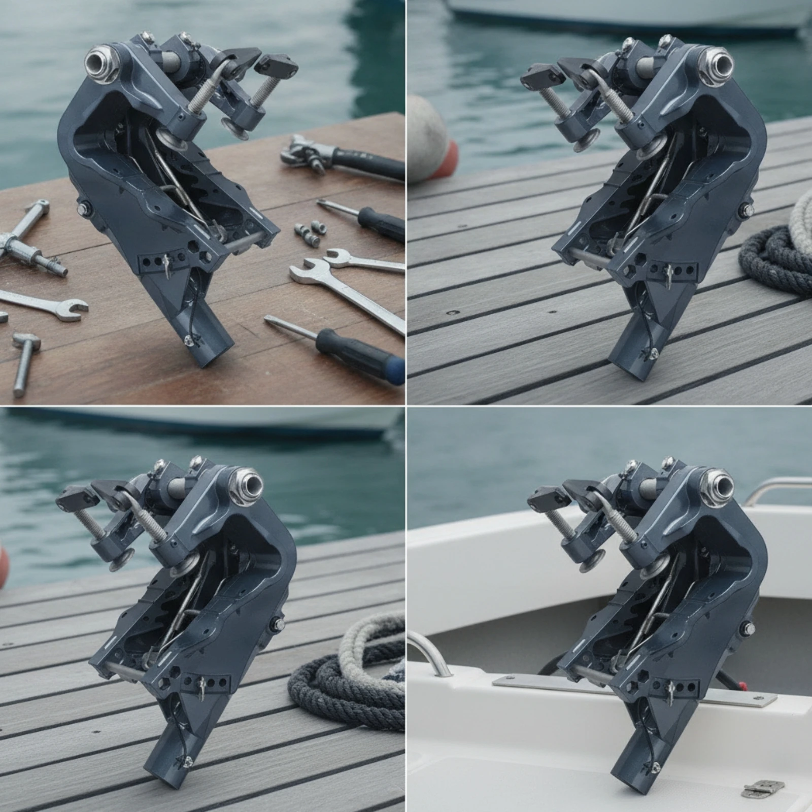 Swivel Bracket with Transom Clamp Assembly Hinged Transom Clamp Assembly Outboard Swivel Bracket Heavy-Duty Mount
