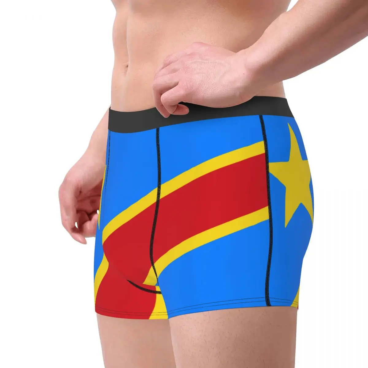 Flag Of Congo Kinshasa Zaire Men\'s Underwear Boxer Shorts Panties Novelty Breathbale Underpants for Homme S-XXL