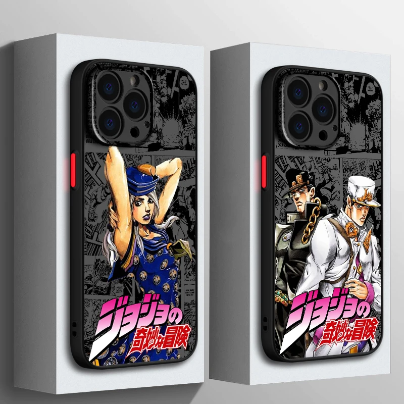 Hot Anime Kujo JOJO per Apple iPhone 15 14 13 12 11 X XR XS Pro Max Plus custodia per telefono traslucida smerigliata opaca