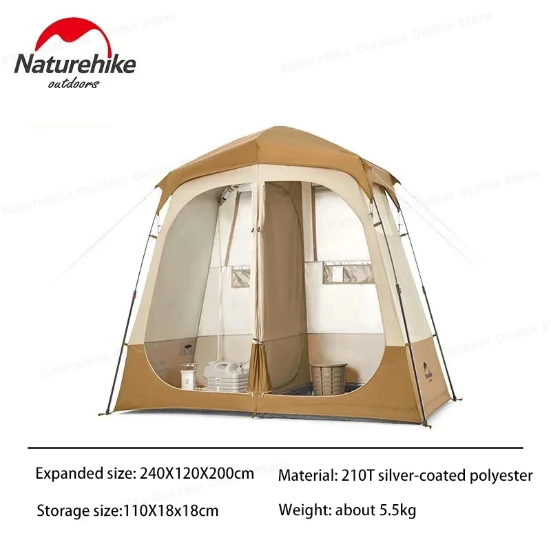 Imagem -06 - Tenda de Separação Seca e Molhada Automática Naturehike Chuveiro Portátil ao ar Livre Banheiro Móvel em Mudança Novo 2023