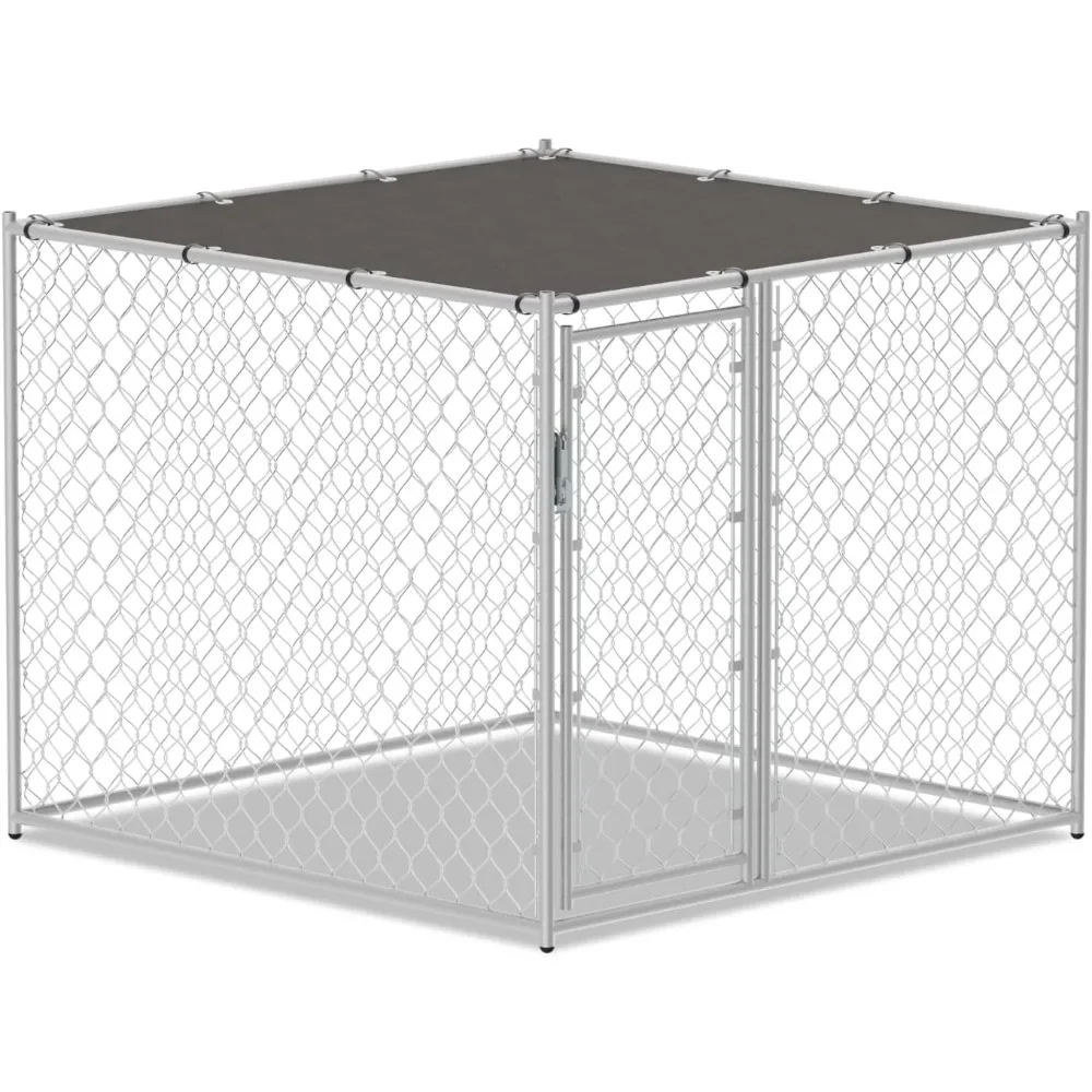 

LUCK 5x5 Ft Dog Kennel Outdoor For Medium Dog, Heavy Duty Alloy Steel Puppy Fence, Pet Exercise Playpen Run Cage With