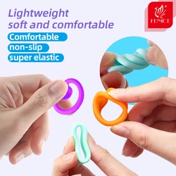 Fenice High Quality Non-slip Colorful Super-elastic Silicone Finger Rings Scissors Shears Inserts Soft Comfortable Accessories