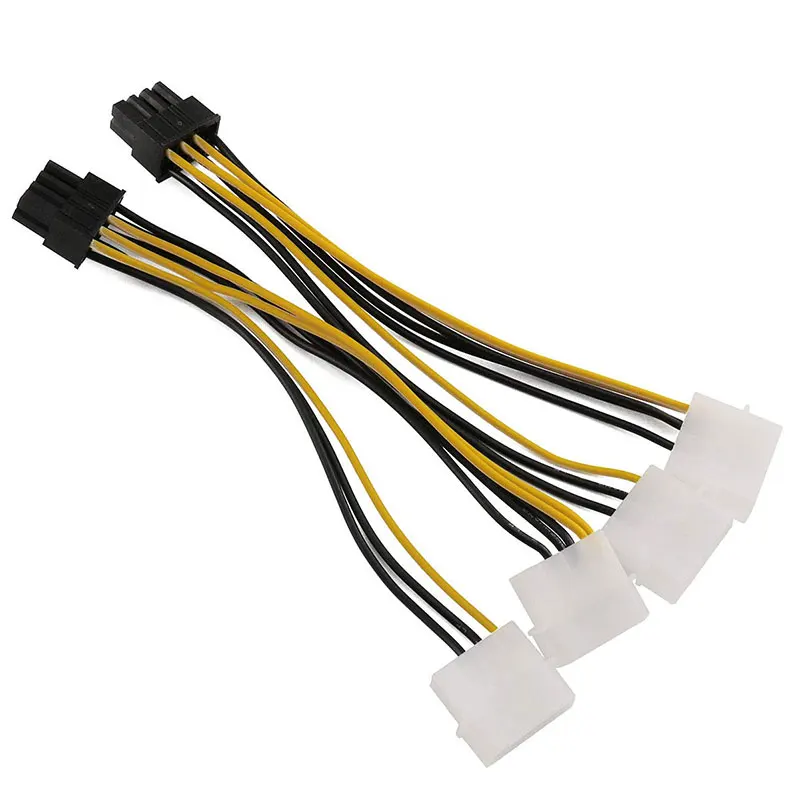 

10Pcs 8 Pin PCIe to Dual 4 Pin Molex LP4 Power Cable Adapter