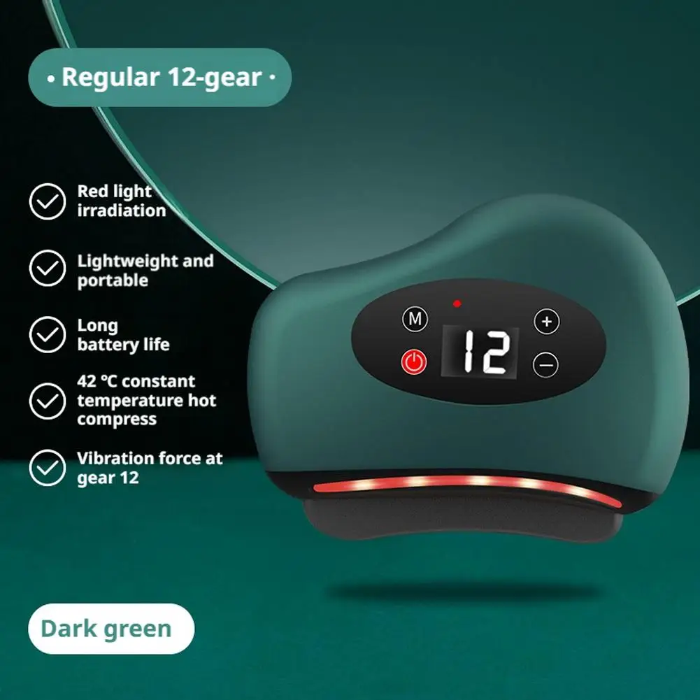 

Electric Scraping Vibration Massage Hot Compress Dredging Meridian Lymphatic Drainage Soothe Tense Muscles Gua Sha Board