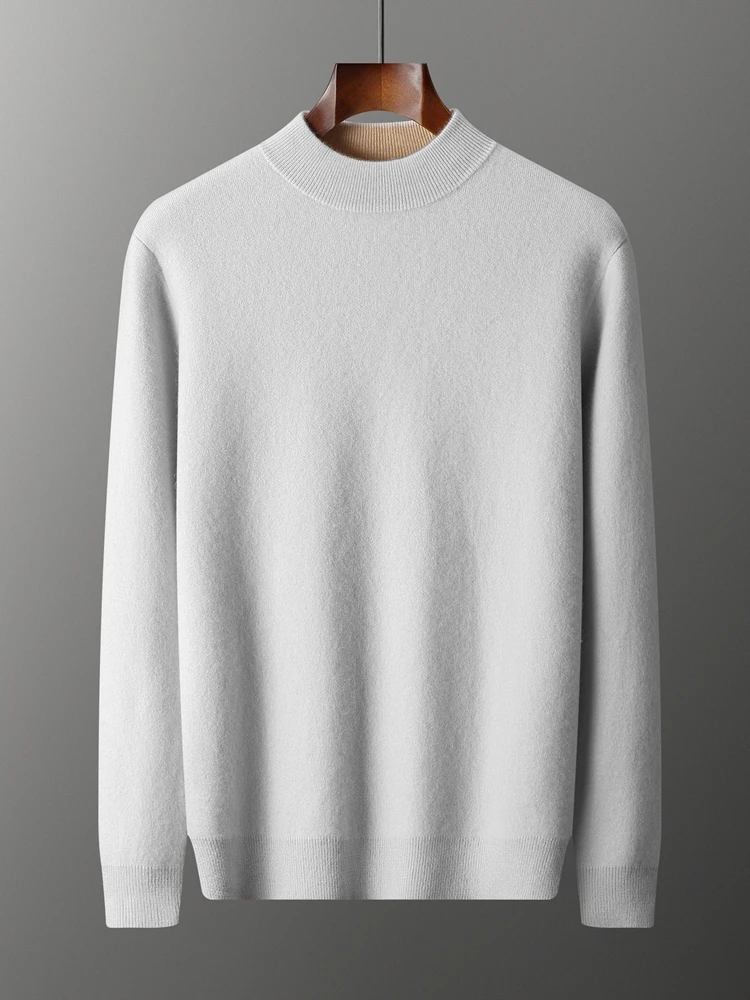 

TLOML мужской 100% кашемировый свитер пуловер с воротником-стойкой осень-зима кашемировый трикотаж с длинными рукавами умные повседневные утепленные удобные топы