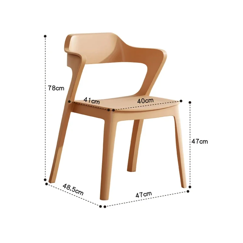 Ramię do sypialni Nowoczesne krzesła do jadalni Plastikowa sypialnia Ergonomiczne krzesła do jadalni Możliwość układania w stosy Cadeira Stuhl