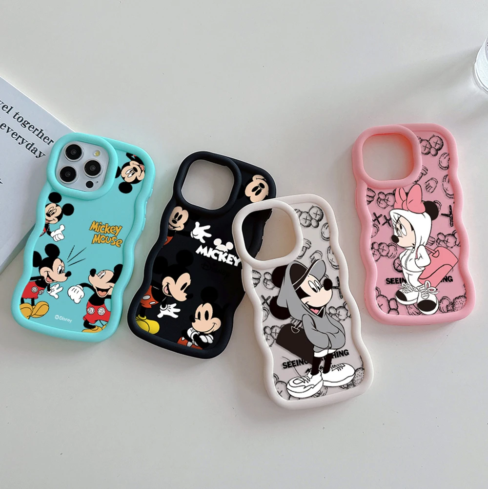 Disneys Mickeys Minnies Mouse Phone Case For Xiaomi Redmi Note 8 9S 10 10S 11 12 13 Pro Plus 4G 5G Candy Color Soft TPU Cover