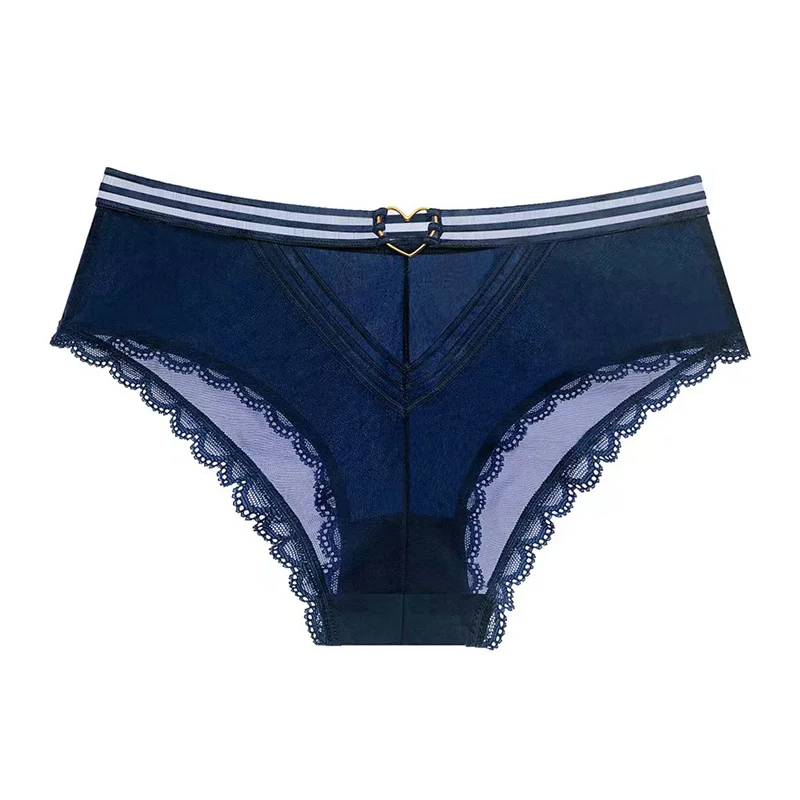 

Buttocks Bow Hollow Out Knickers Sexy Low-waisted Ladies Underpants Embroidered Lace Briefs Crotch Female T-pants