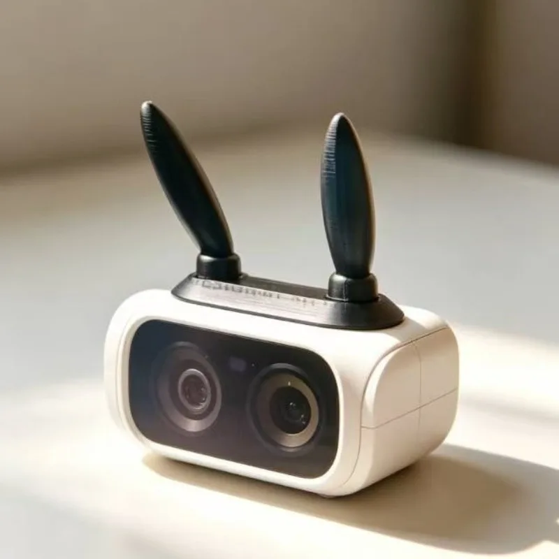 Cute Pink Bunny Ears Decor Accessory with Magnetic Base for Insta360 Luna Ultra Blogger Same Style LovelyOrnament Vlog Shooting