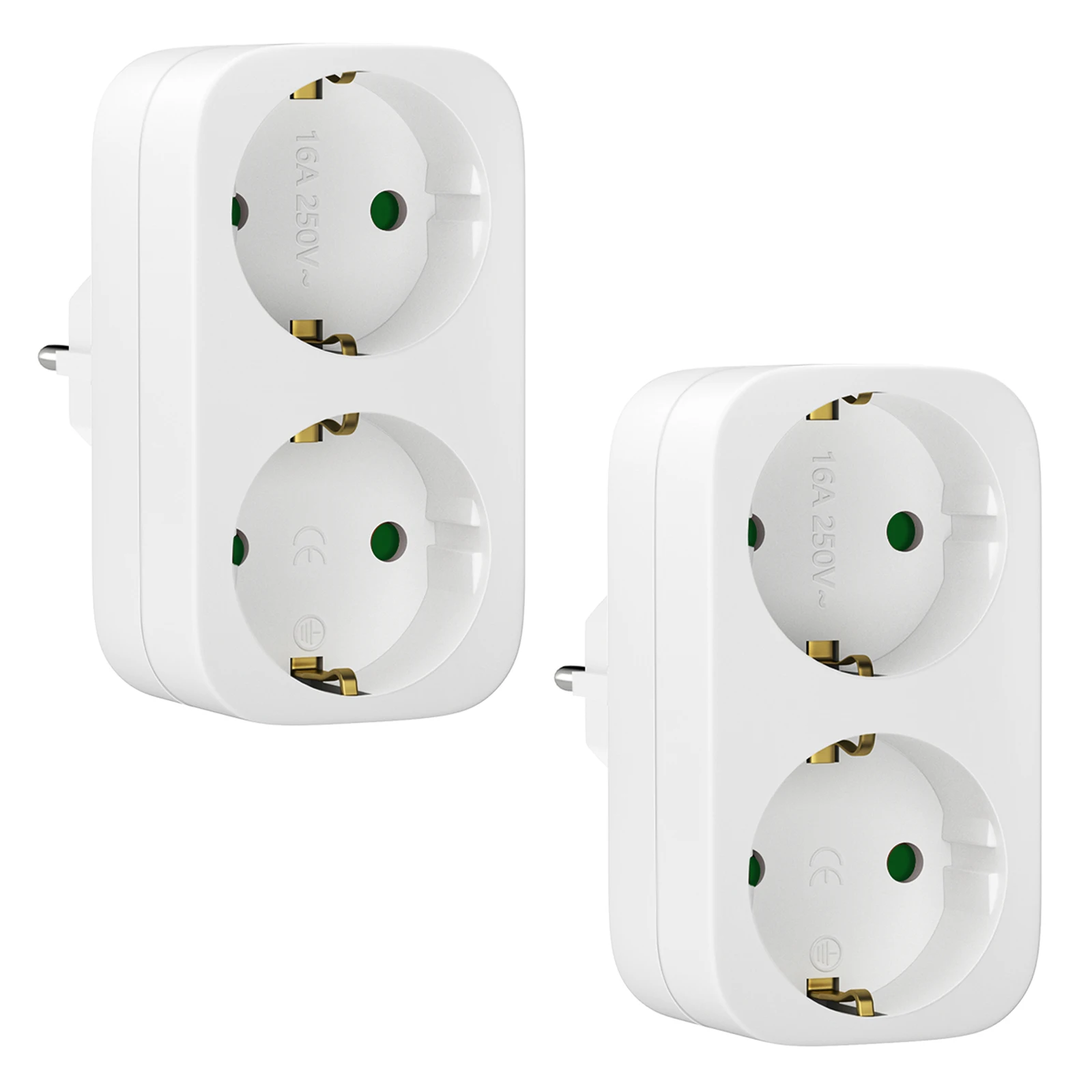 Adaptador de Enchufe de Viaje Portátil 2 en 1, Material Ignífugo, Enchufe de Expansión para Viajes y Hogar