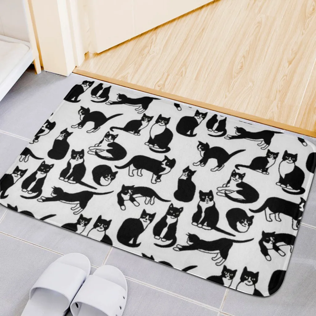 

Tuxedo Cats pattern Front Door Mat Custom Doormat Home Decoration Carpet Entrance Doormat With Rug Housewarming Gift